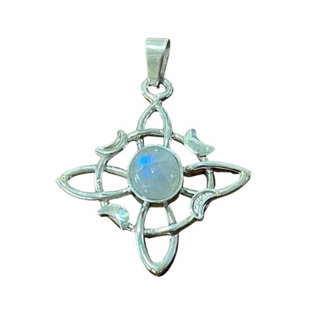 Nudo de Brujas | Piedra Luna en Plata