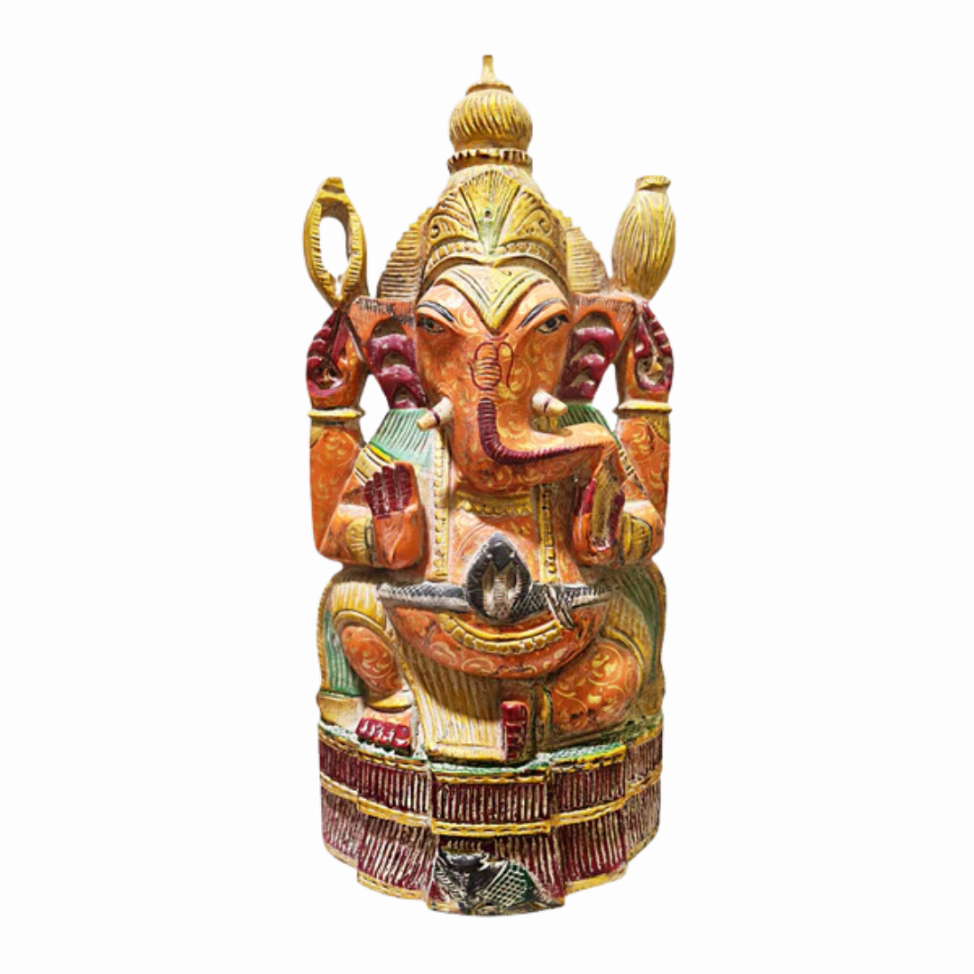 Ganesha Naranja | Madera tallada