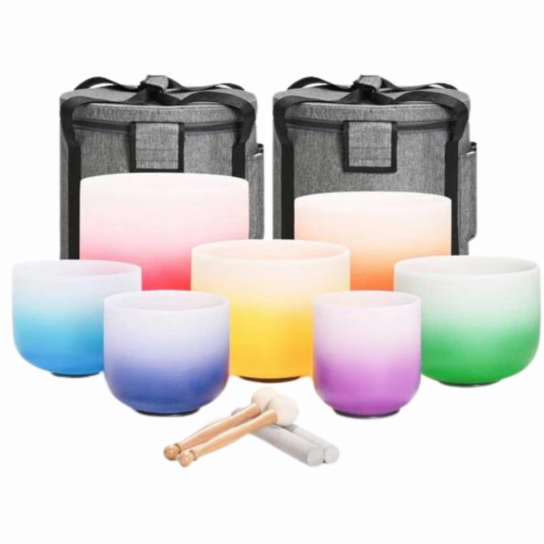 Set Cuencos de Cuarzo de los 7 Chakras