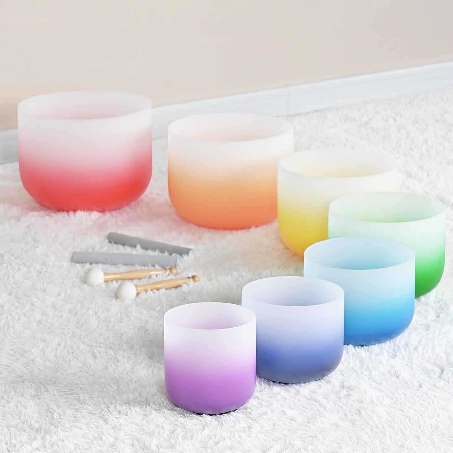 Set Cuencos de Cuarzo de los 7 Chakras