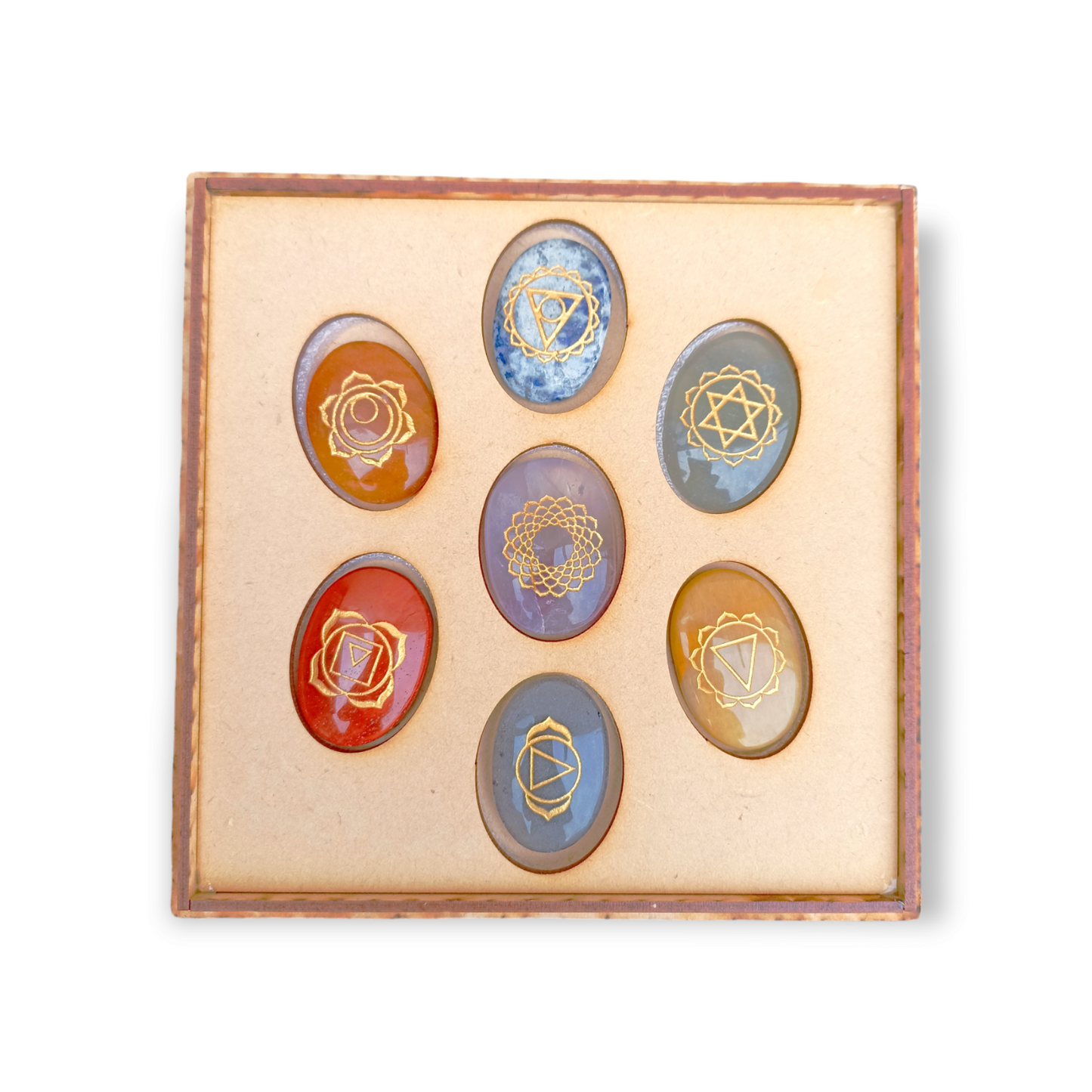 Set de Piedra Natural Grabada | 7 Chakras