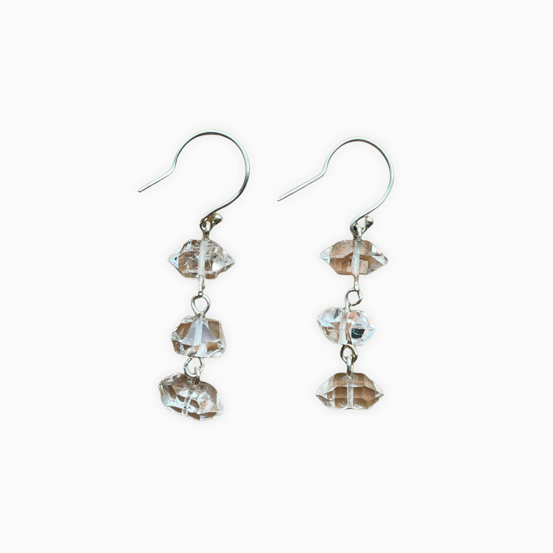Aretes diamante Herkimer | Plata 925