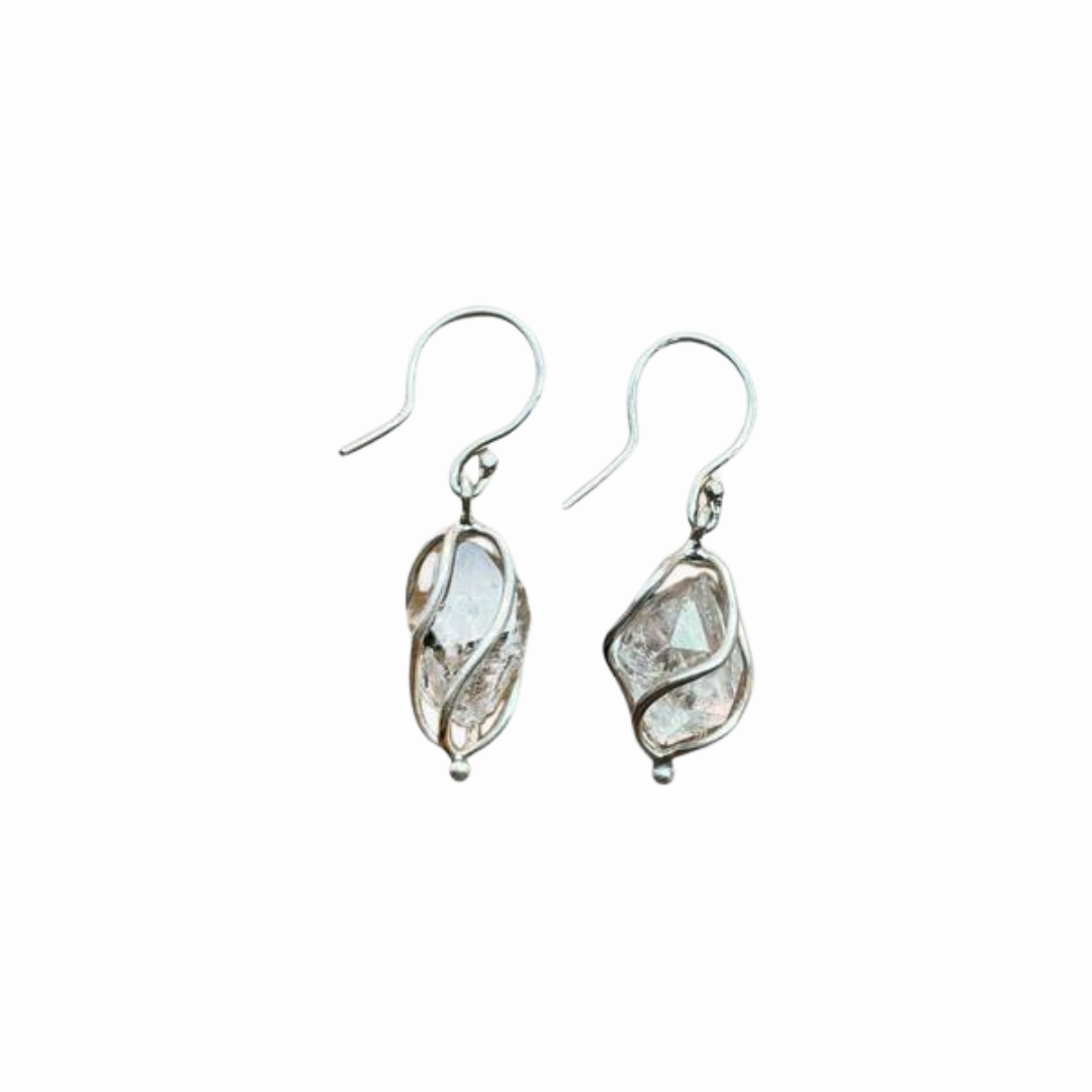 Aretes diamante Herkimer | Plata 925