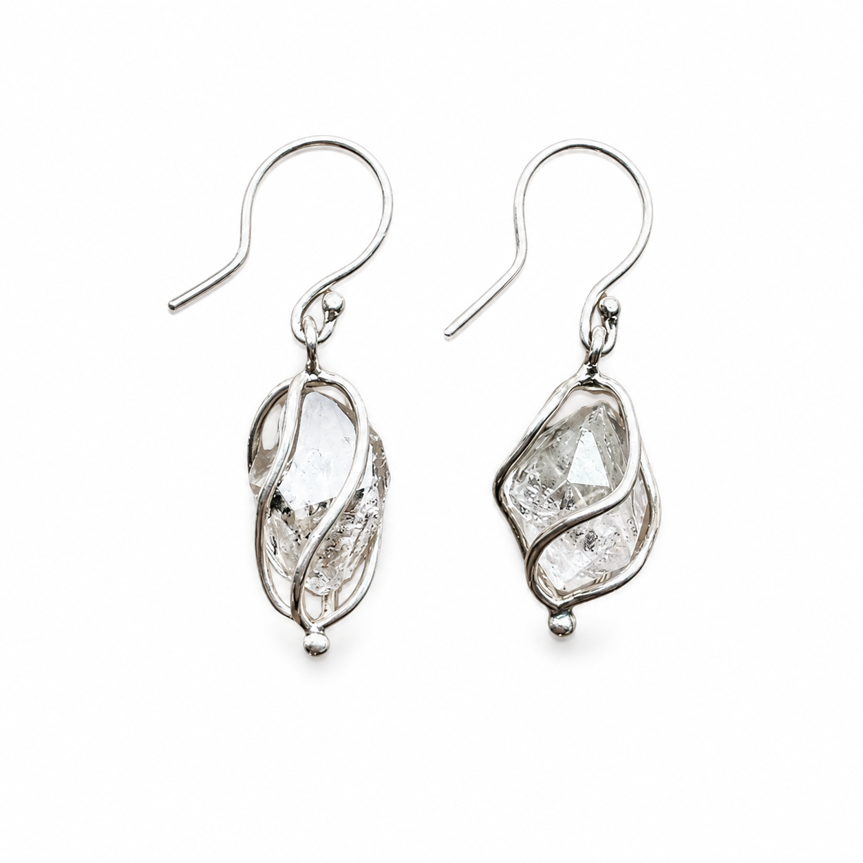 Aretes diamante Herkimer | Plata 925